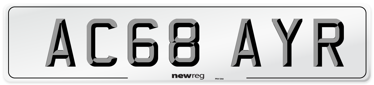 AC68 AYR Number Plate from New Reg